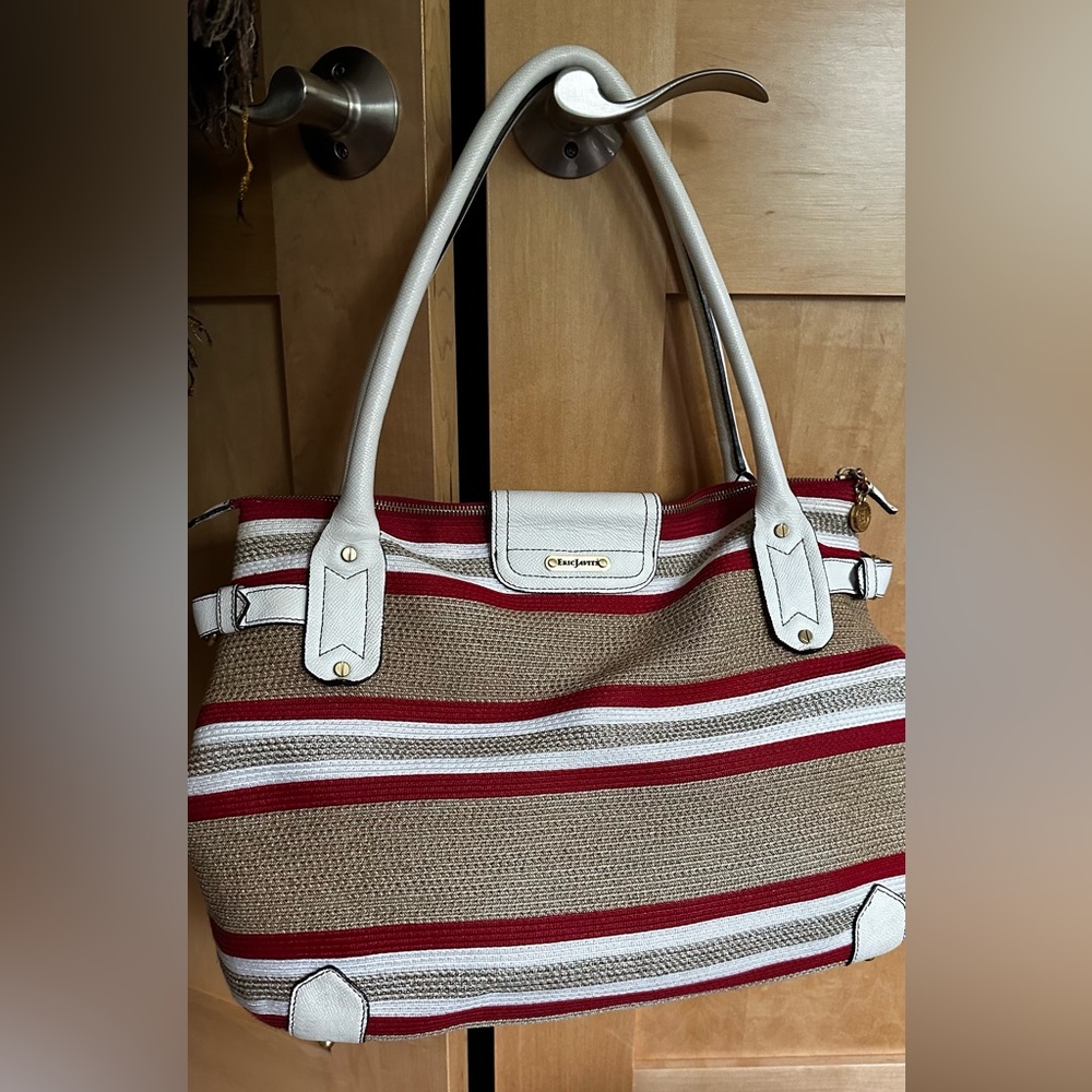 Eric Javits Large Tote Bag - Red, White and Gold  Good Condition
